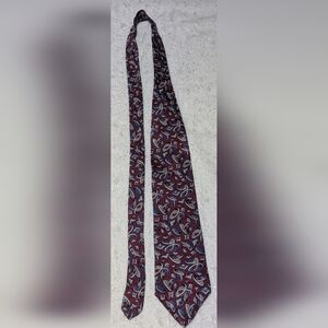 Vintage Benchmark 100% Silk Neck Tie | Made in USA | Burgundy Geometric | 57.5”